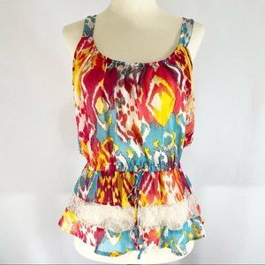 Margo & Sebastian Colorful Tank Top Size S